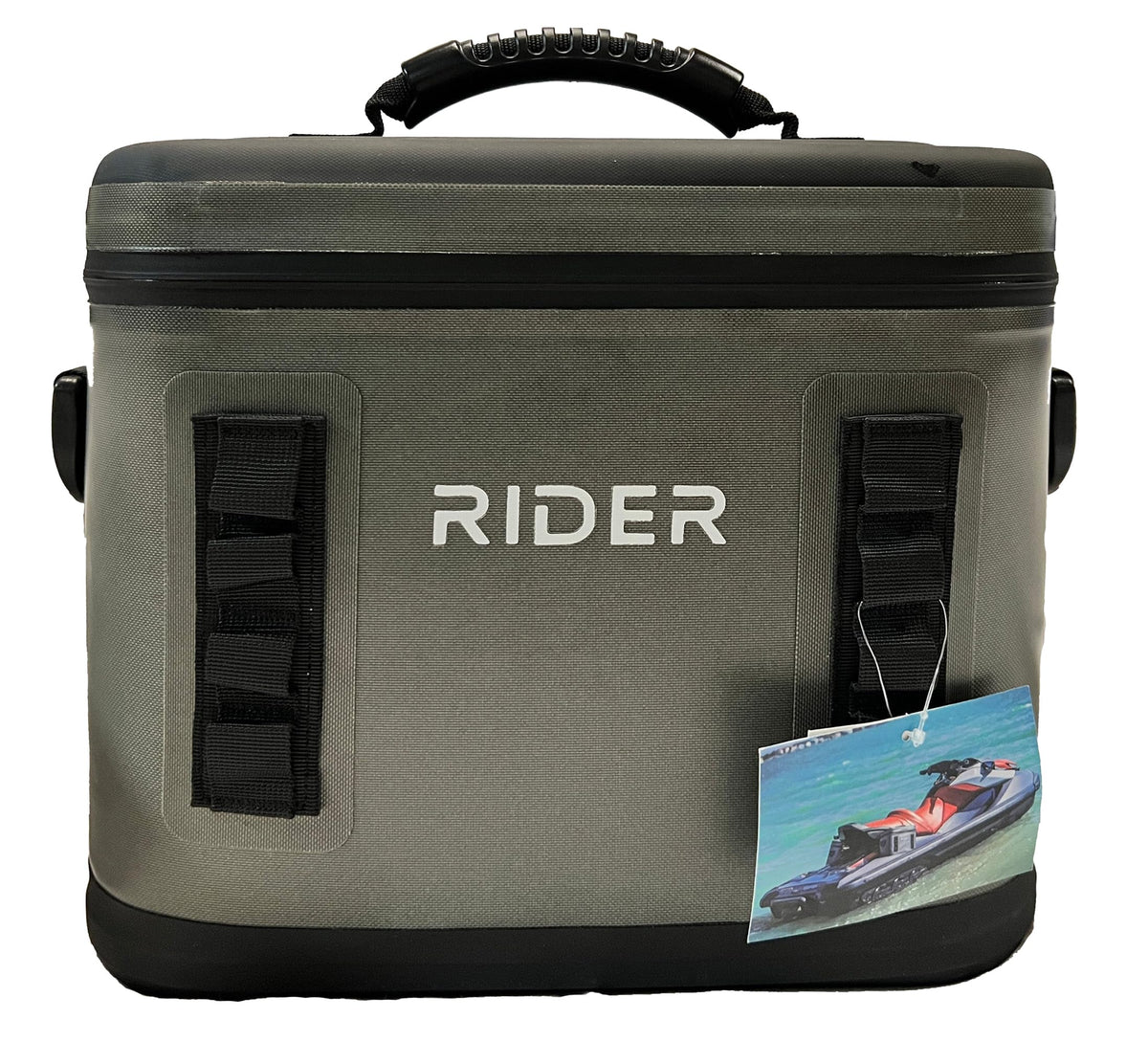 Rider Coolers PWC set mounted under seat for quick drink access.