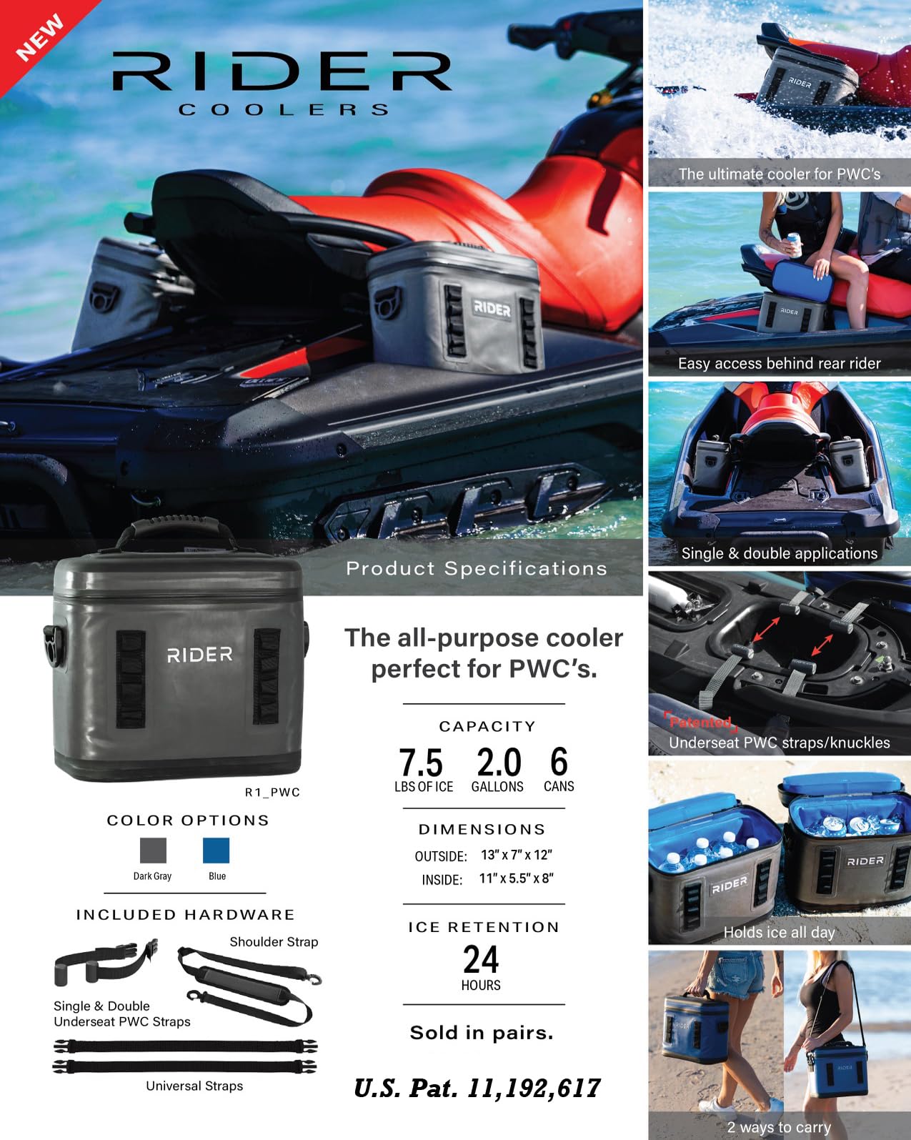 Rider Coolers saddle-bag access while riding for hands-free reach.