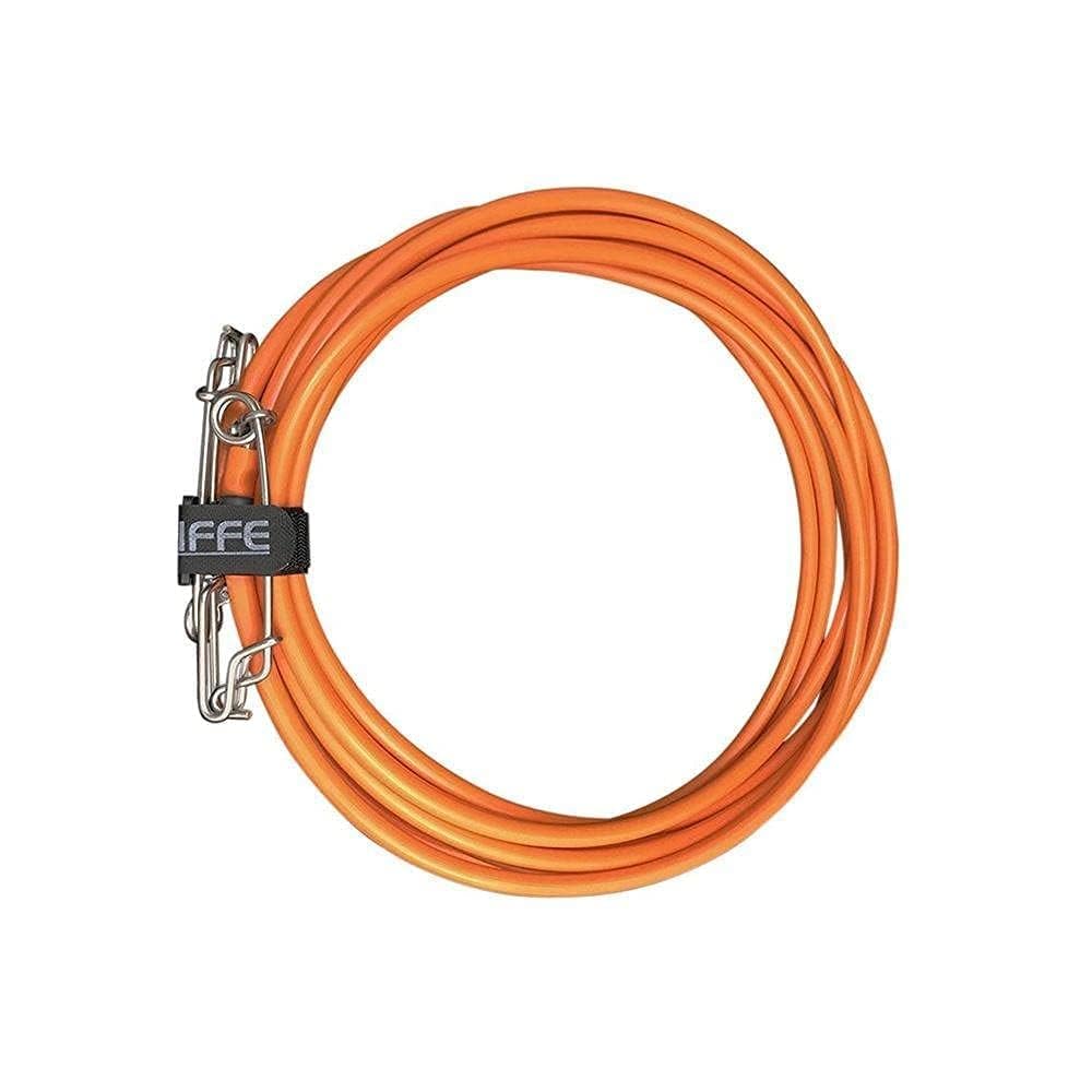 Riffe heavy-duty vinyl float line 75ft orange on spool highlights durability for tough seas