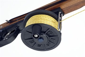 Riffe N.F. reel mounts securely on Euro Series for easy installation.