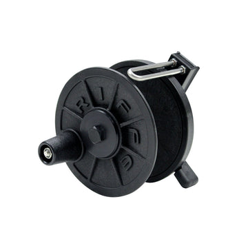 Riffe N.F. reel with low-profile design and durable nylon-fiberglass body.