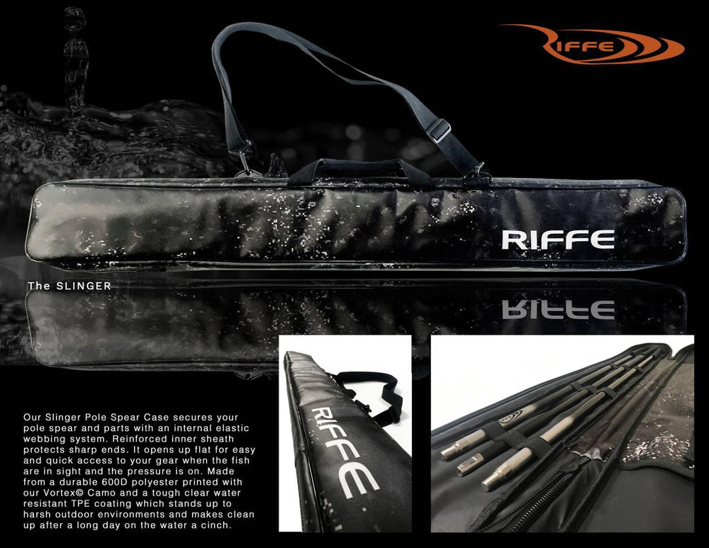 Riffe Slinger bag camo fabric withstands harsh marine environments