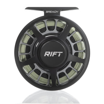 RIFT Breach v2 reel side dial closeup with large drag knob for on-the-fly tuning.