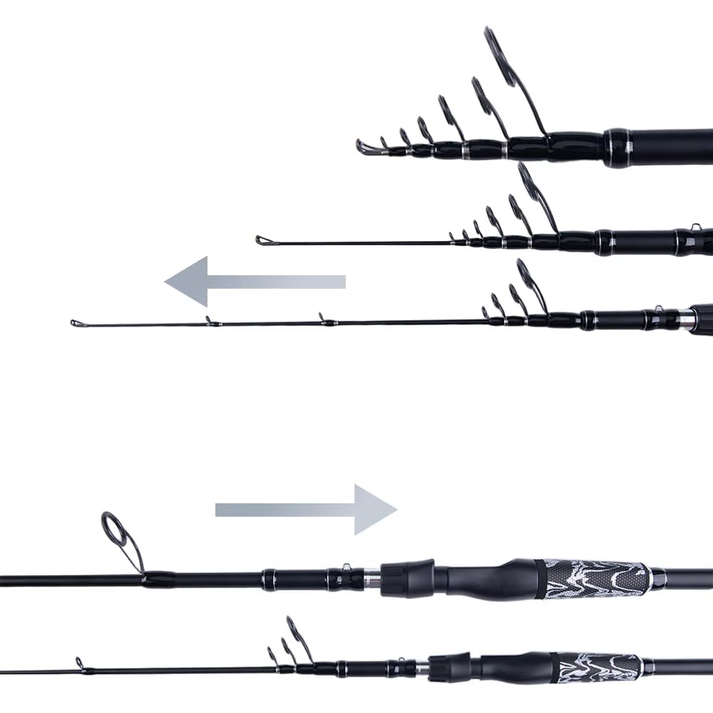 RIFT Venture telescopic rod fast action enables quick hook sets across species.
