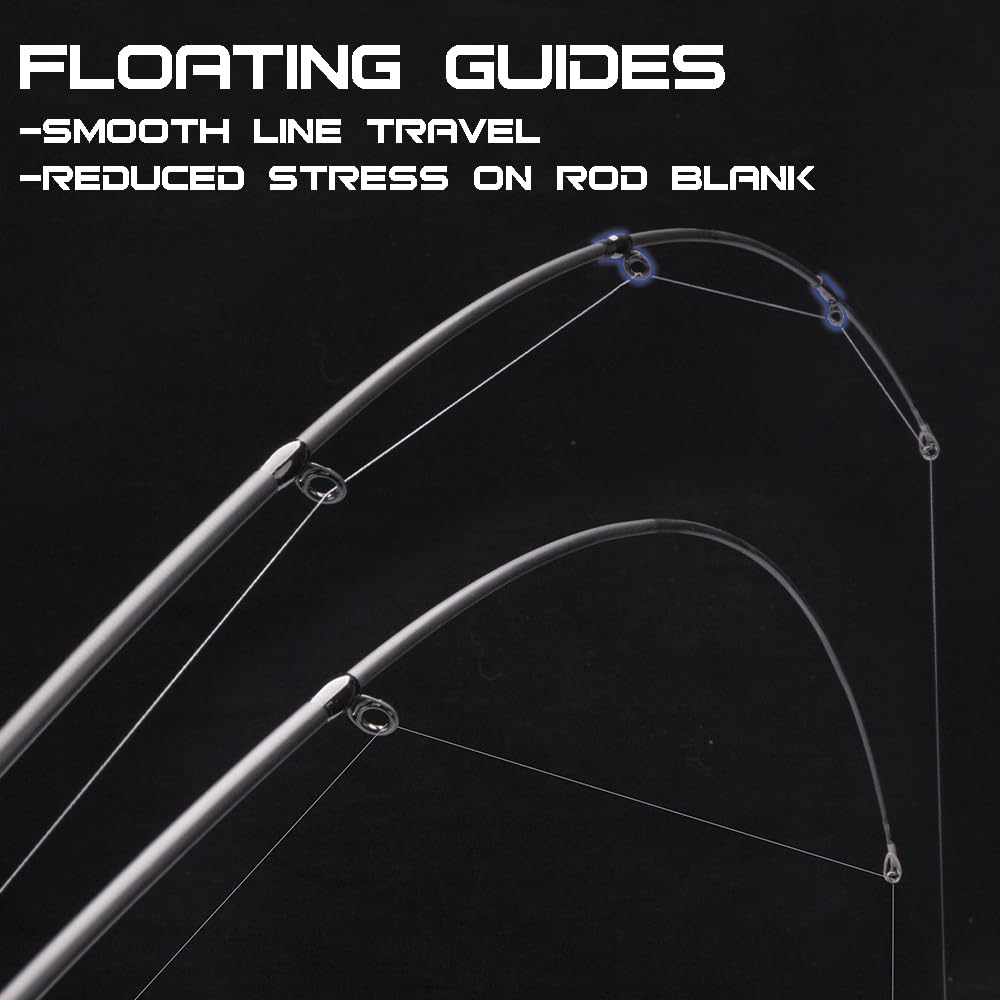 RIFT Venture telescopic rod floating guides provide stable line management on water.