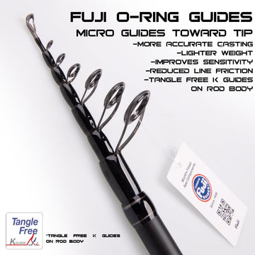 RIFT Venture telescopic rod with rubber grips for comfortable fishing sessions.