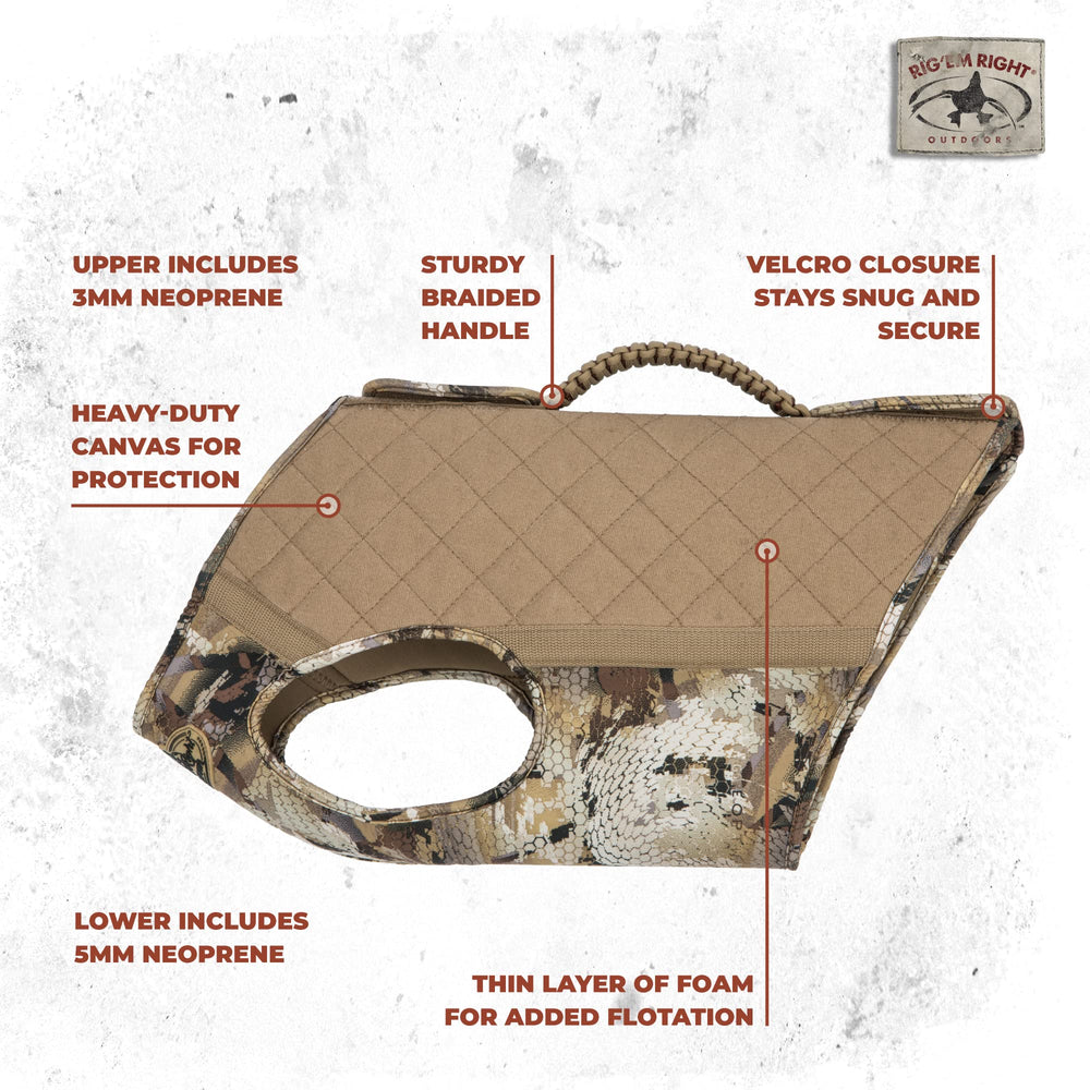 Rig Em Right Bloodline Elite vest floating foam layer adds buoyant support during retrieves.