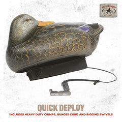 Rig'Em Right bungee cords protect decoy paint while maintaining tension during storage.