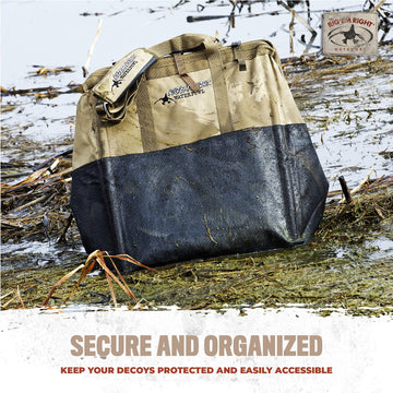 Rig Em Right decoy bag holds up to 24 ducks when opened