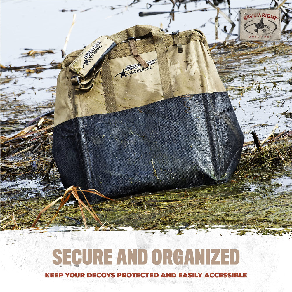Rig Em Right decoy bag holds up to 24 ducks when opened