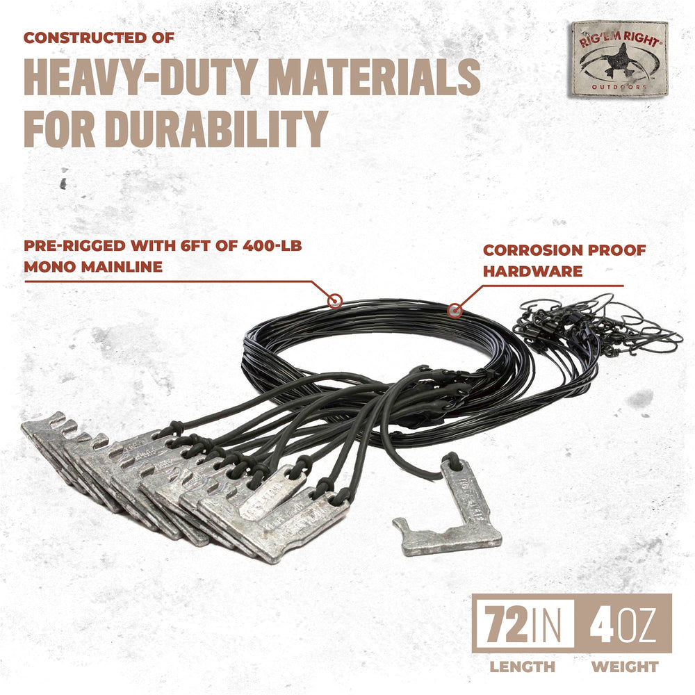 Rig'Em Right decoy rigging swivels enable easy attachment and tangle-free work.