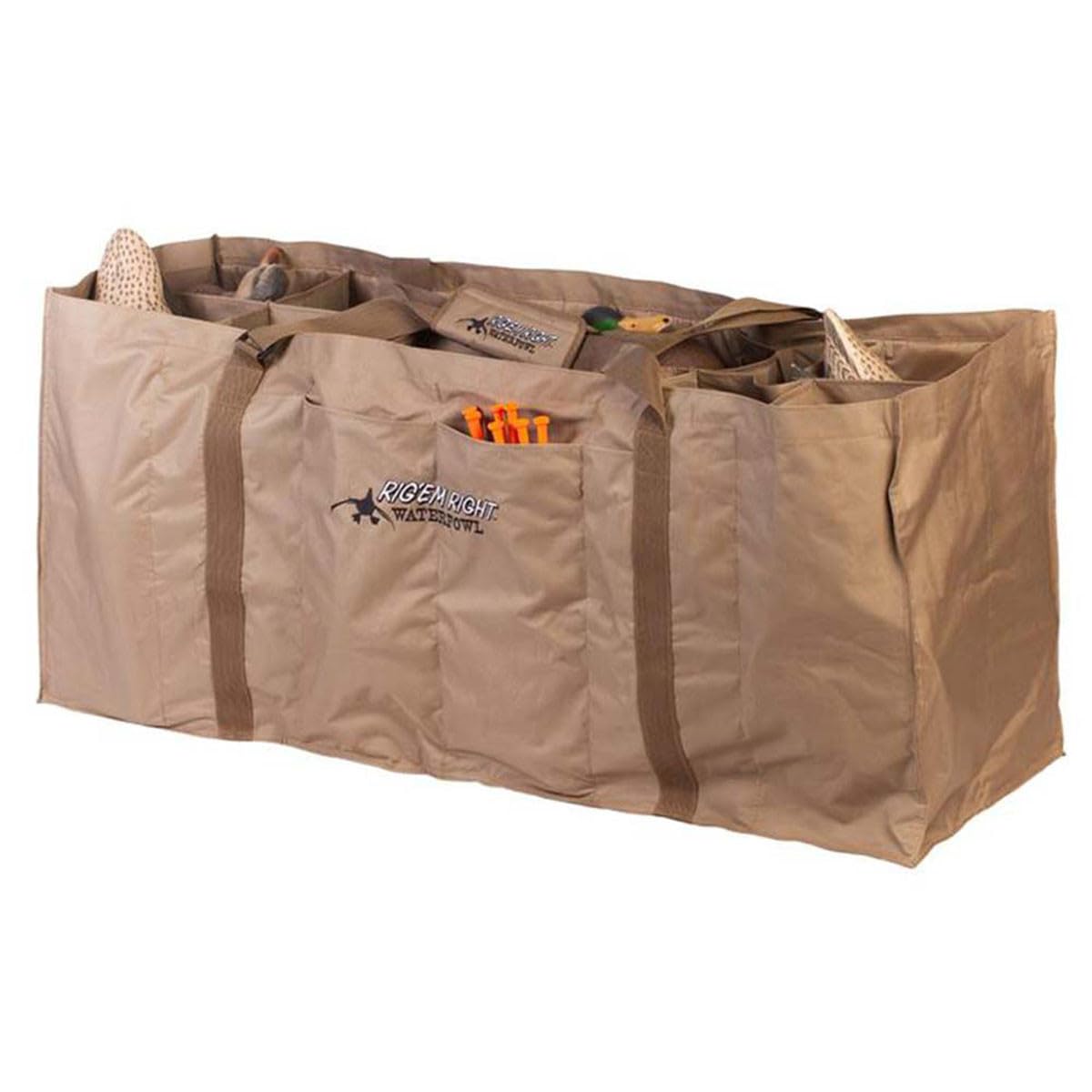 Rig Em Right 12-slot duck decoy bag with padded straps for easy transport