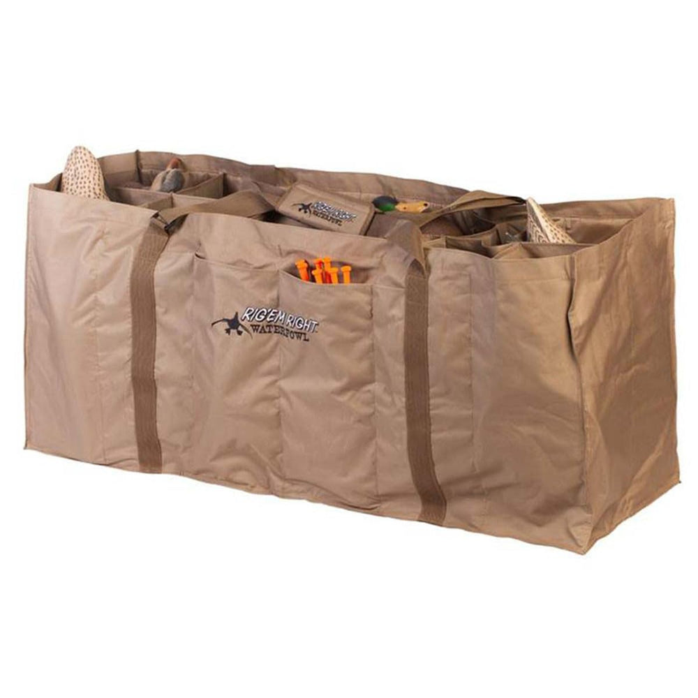 Rig Em Right 12-slot duck decoy bag with padded straps for easy transport