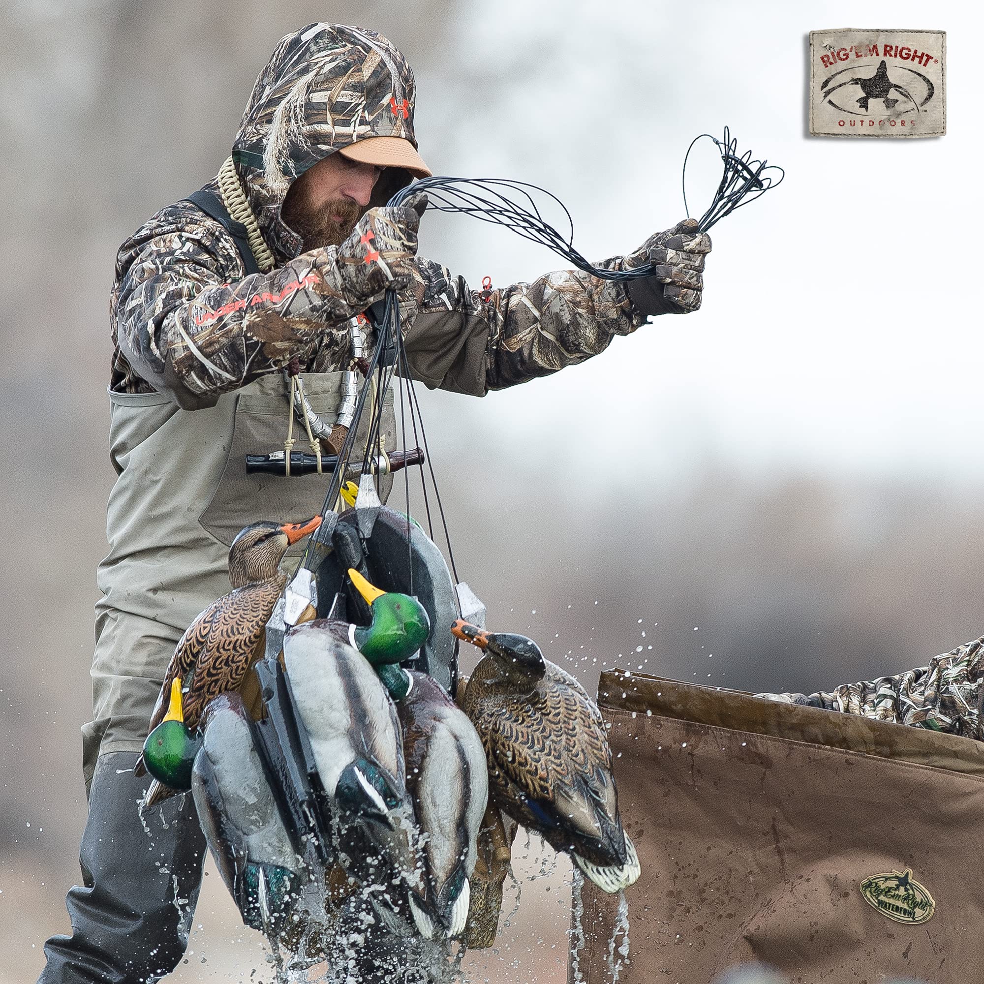 Rig Em Right durable waterfowl rigging system in field gear