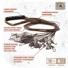 Rig Em Right gear highlights heavy-duty crimps and swivels for rugged hunts.