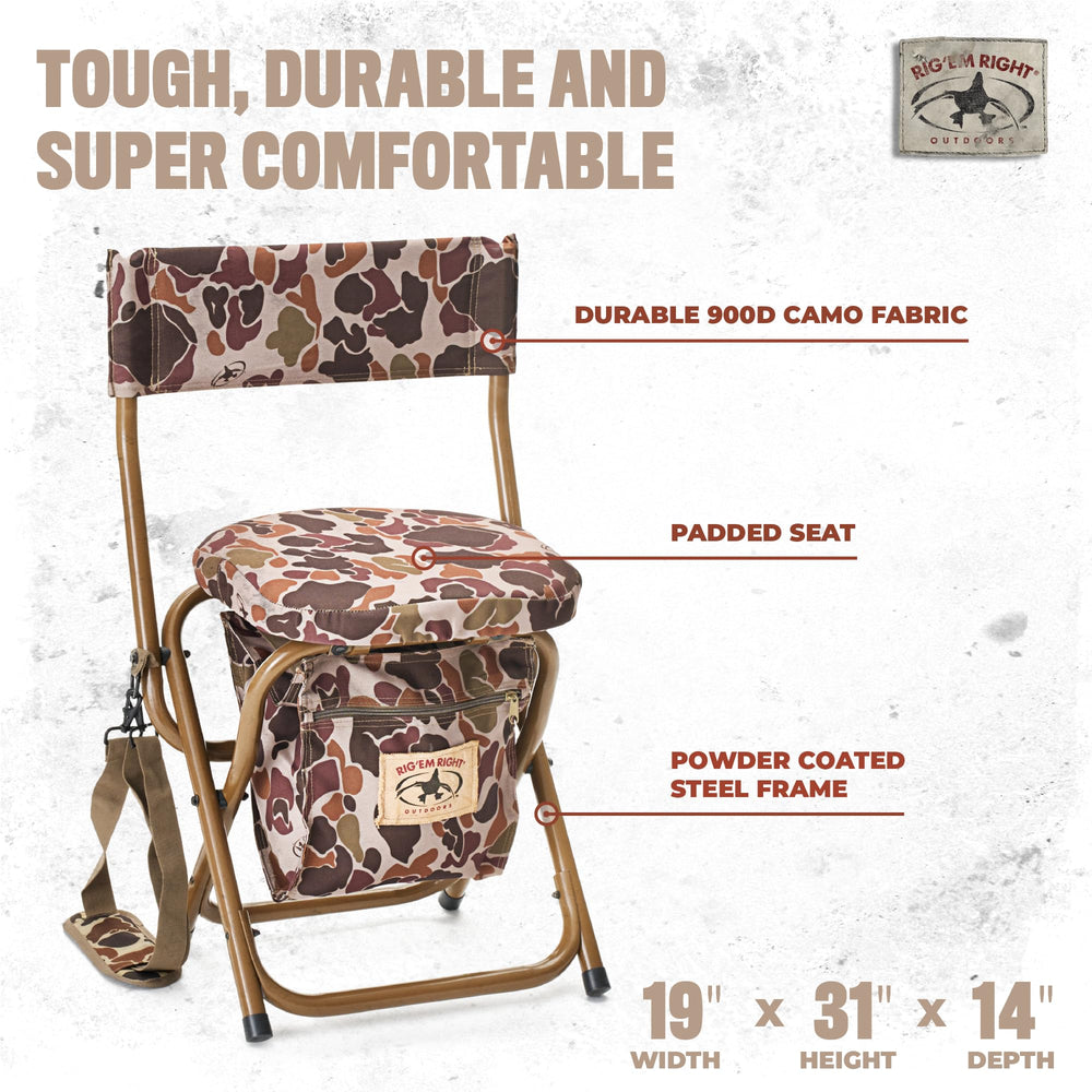 Rig Em Right Hyde Stool in blind setting for stable shooting position.