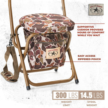 Rig Em Right Hyde Stool in dove hunting field with Gore Optifade Brown camo.