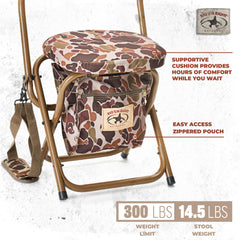 Rig Em Right Hyde Stool in dove hunting field with Gore Optifade Brown camo.