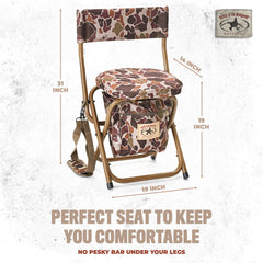 Rig Em Right Hyde Stool with padded seat and backrest offers comfortable support.