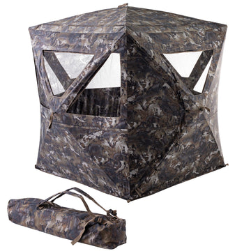 Rig Em Right HydeOut XL blind setup shows compact, portable shelter for field use