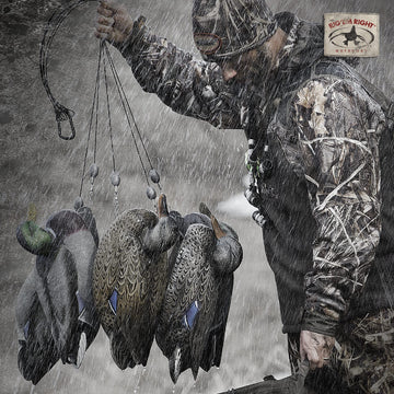 Rig Em Right looped-end storage clip keeps decoys organized.