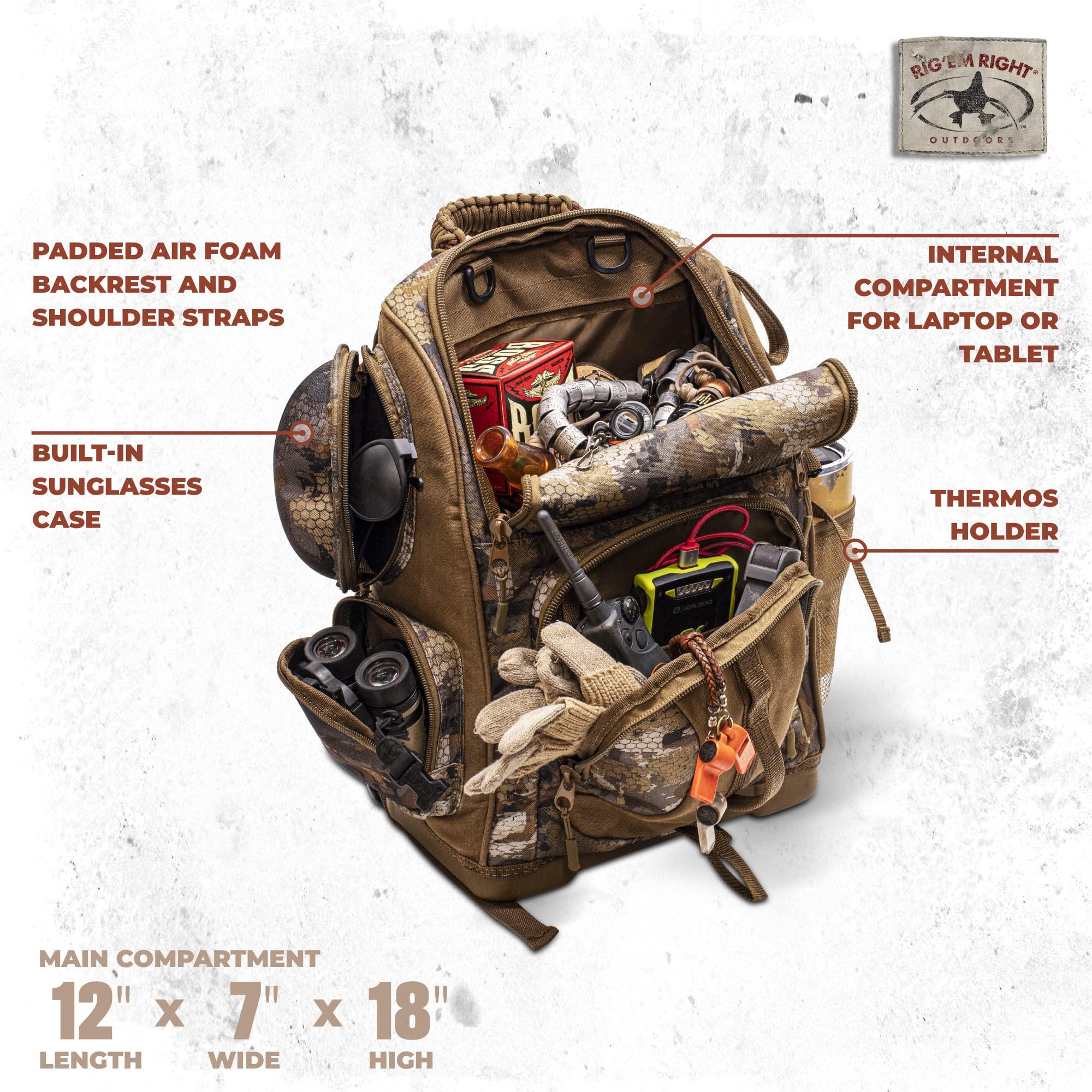 Rig'Em Right Lowdown Floating Backpack Optifade Timber deluxe EVA bottom provides cushioned protection.