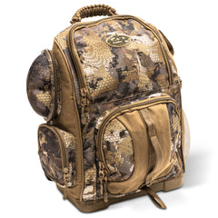 Rig'Em Right Lowdown Floating Backpack Optifade Timber front view highlights flotation and rugged durability for field use.