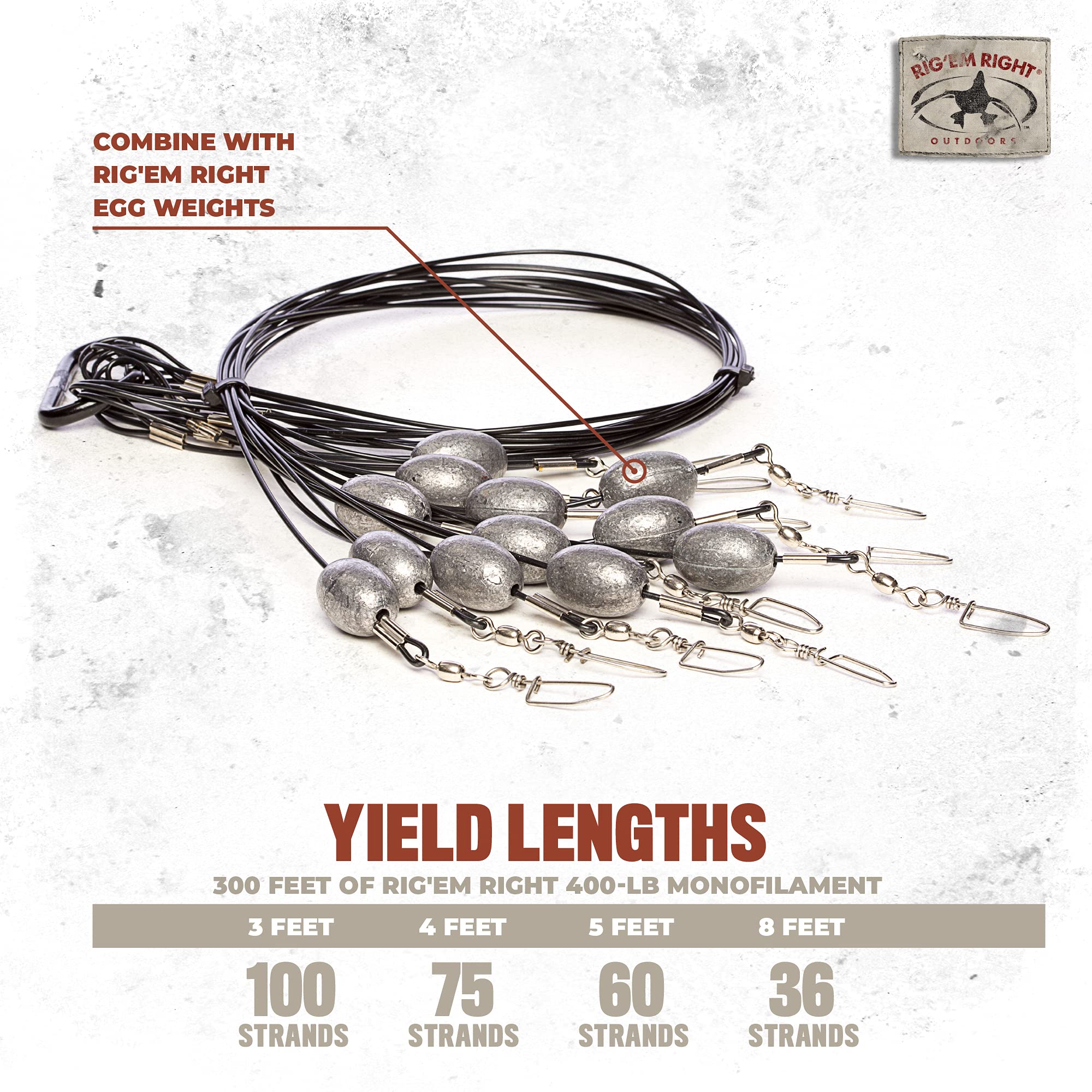 Rig Em Right nickel-plated brass crimps secure strong line connections.
