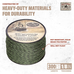 Rig'Em Right non-rot braided line, durable and glove-friendly for field use