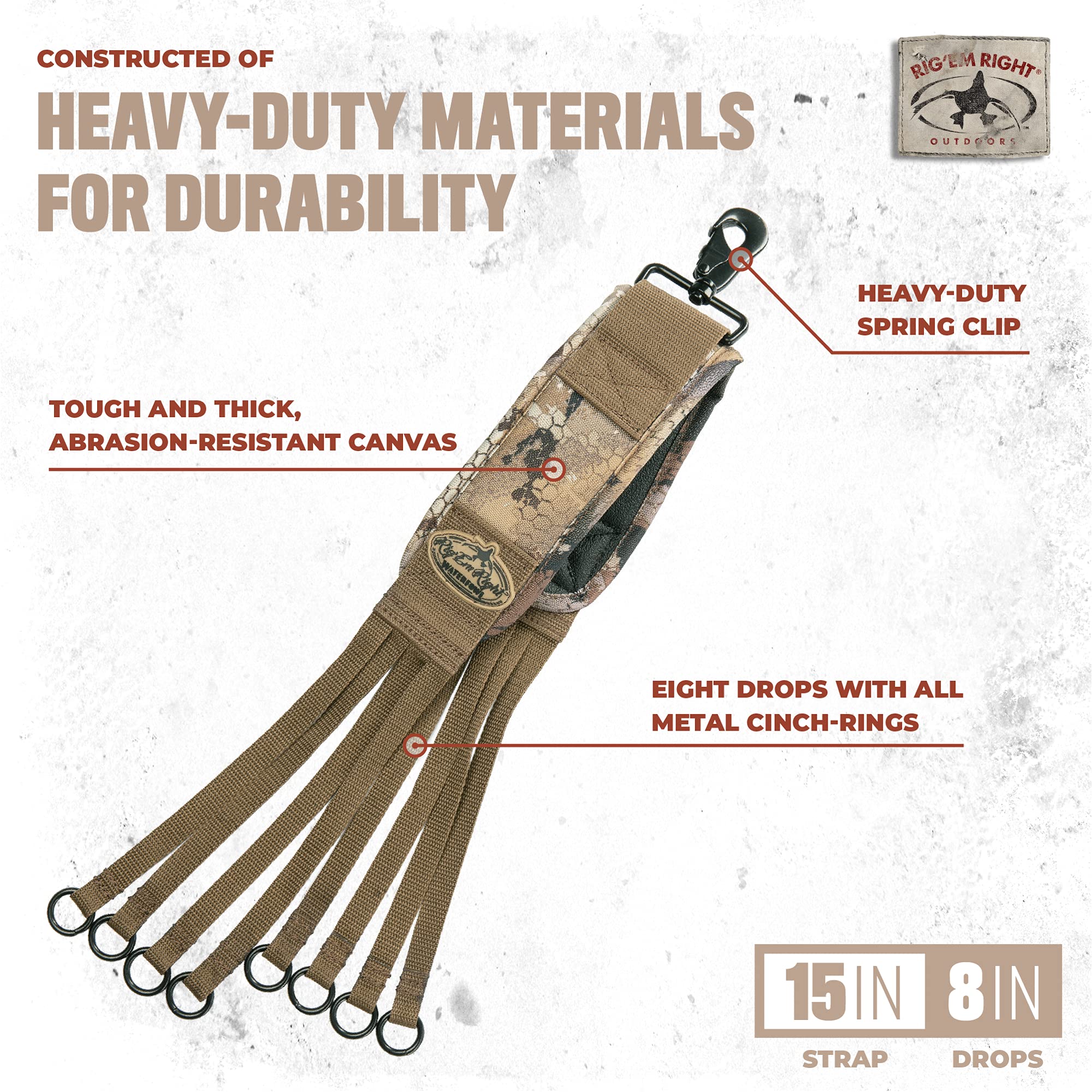 Rig'Em Right non-slip neoprene pad provides comfortable carry during long hunts.