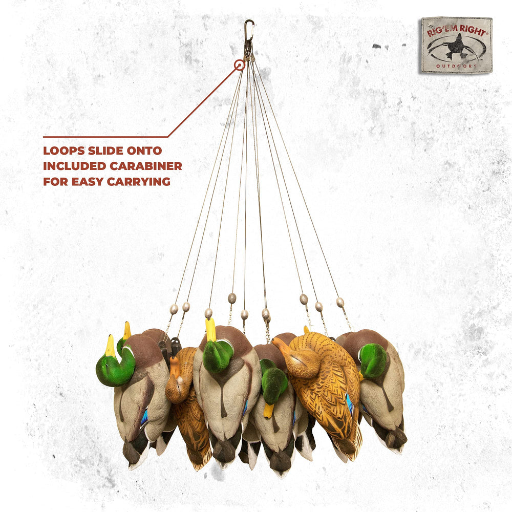 Rig Em Right sliding-weight design enables fast one-handed placement.