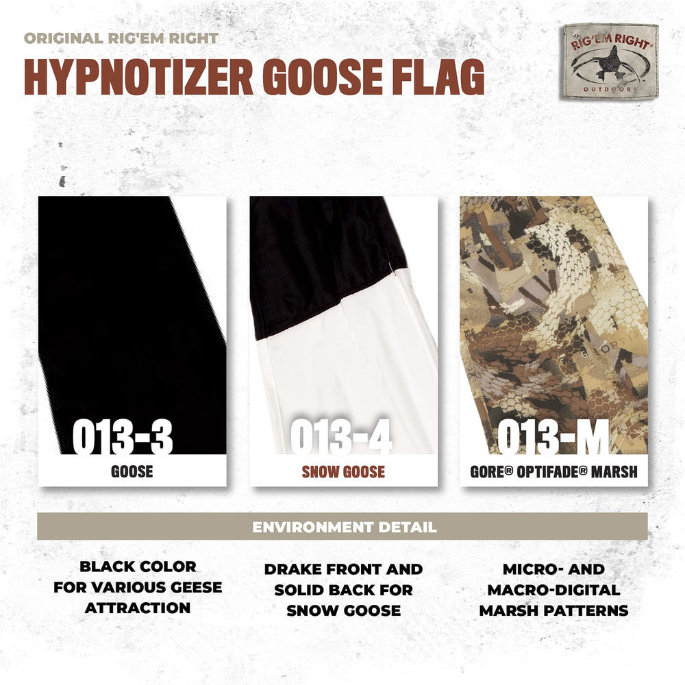 Rig'Em Right Snow Goose Flag compact storage keeps gear ready for quick hunts.