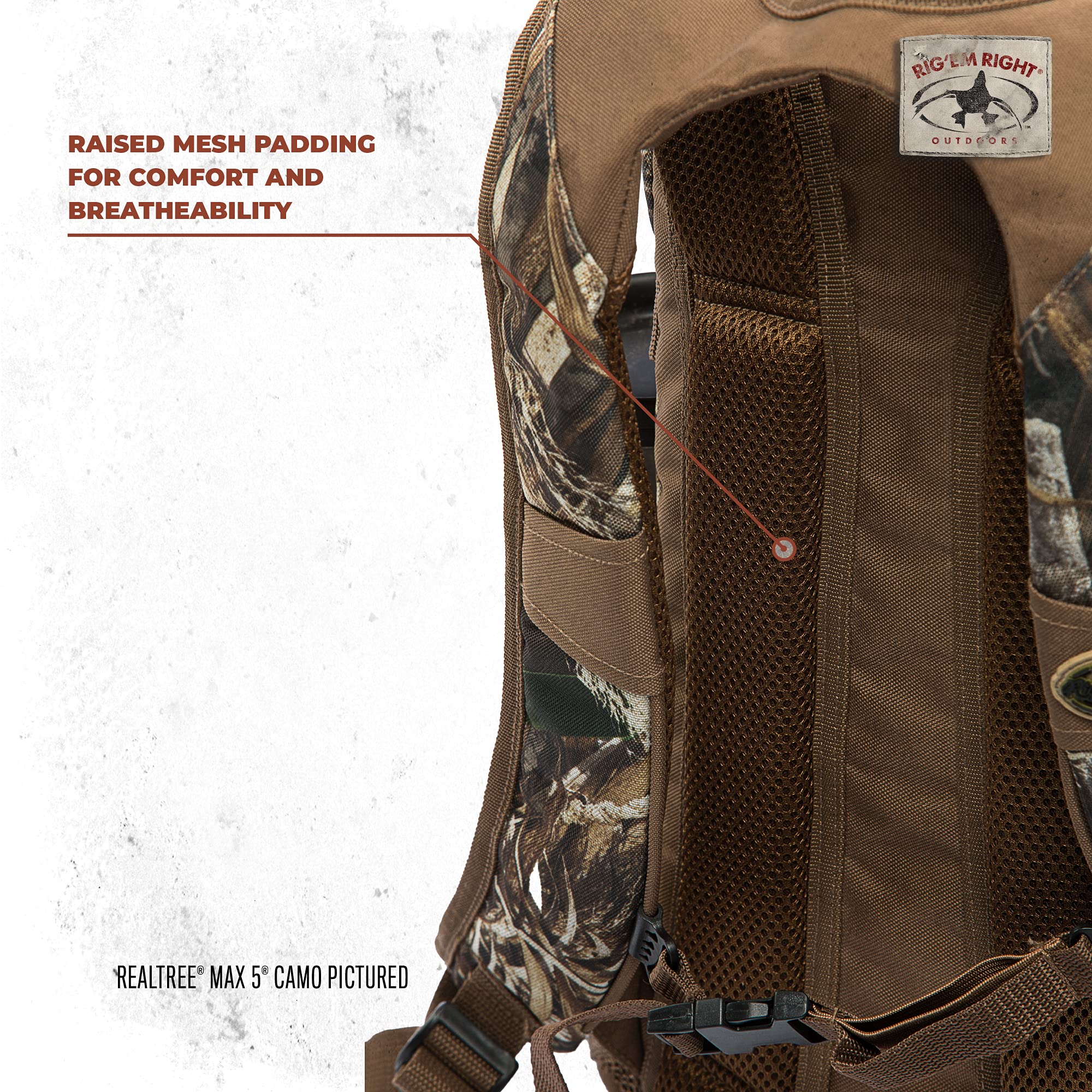 Rig Em Right Stump Jumper outer pocket fits a thermos or bottle for hydration.
