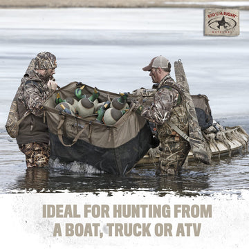 Rig Em Right Tanker XL decoy bag in use on a boat during hunting