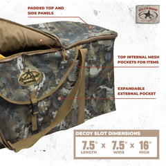 Rig'Em Right bag interior pockets organize decoy weights and accessories.