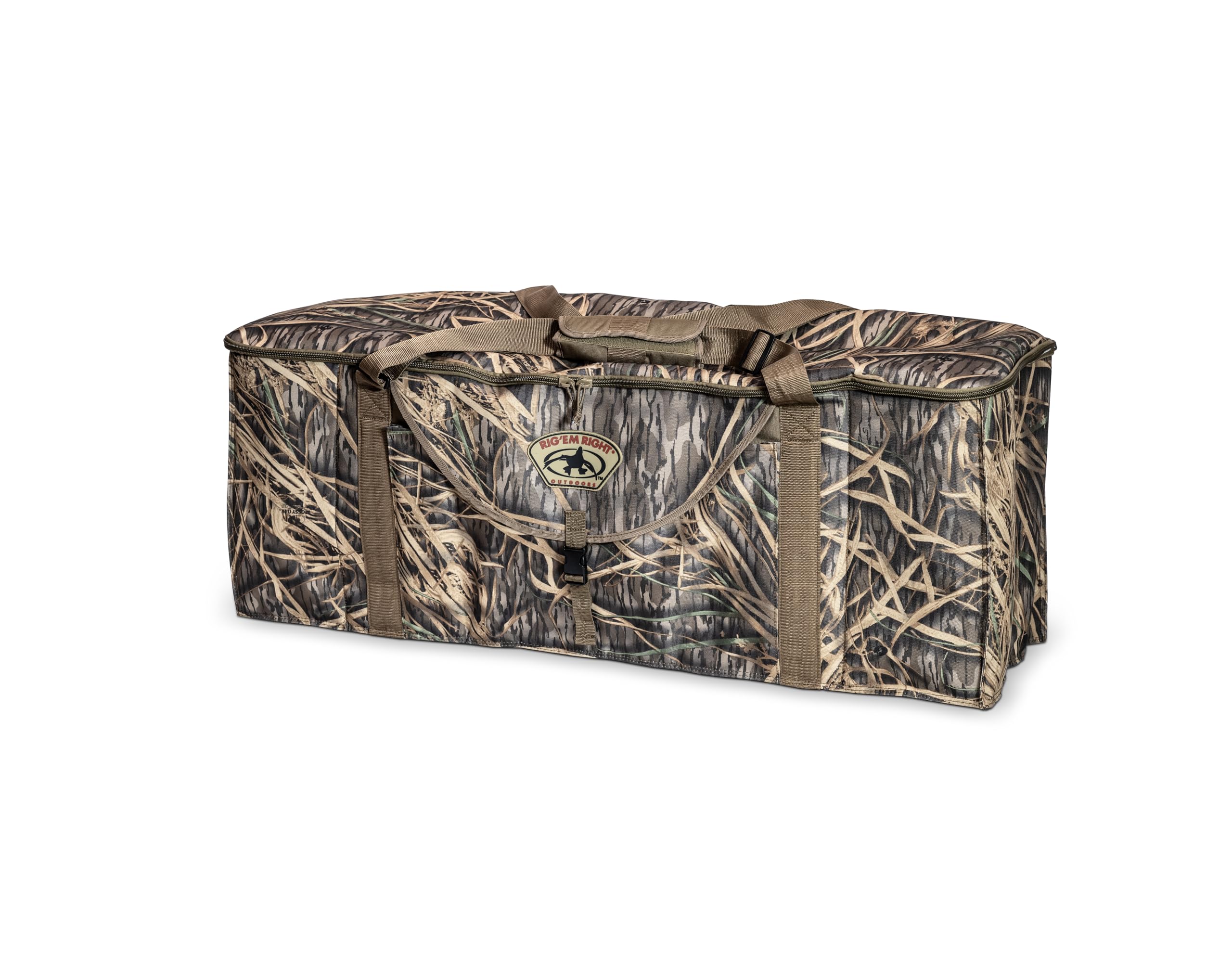 Rig Em Right bag with integrated slot pockets keeps weights organized for field hunts.
