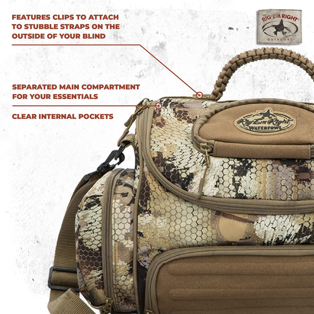 Rig Em Right waterfowl bag clear internal pockets help organize small gear.