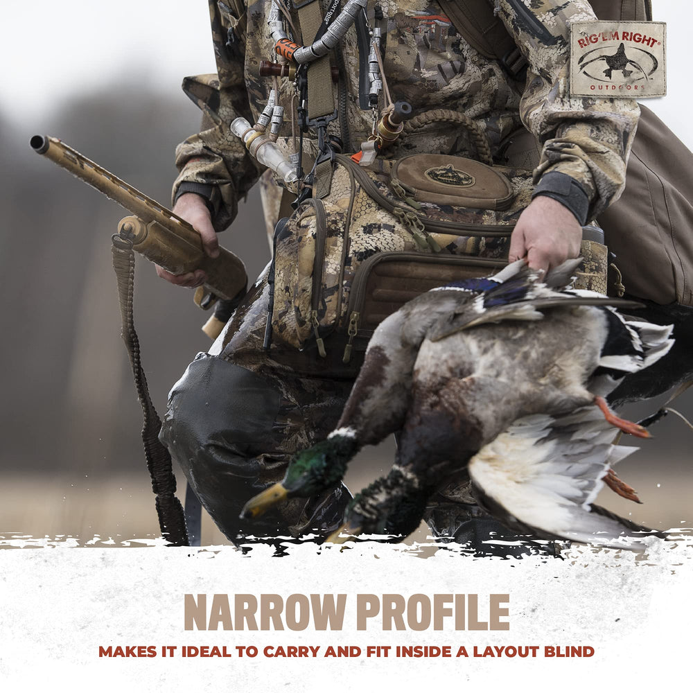Rig Em Right waterfowl bag sunglasses case protects eyewear during marsh hunts.