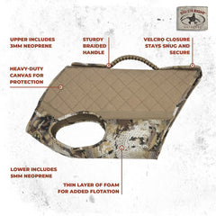 Rig'Em Right Bloodline Vest side view demonstrates flexible 3-layer design for active retrieves.