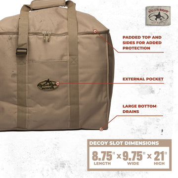 Rig Em Right Waterfowl Deluxe bag, high-zip top, quick access in cold mornings.