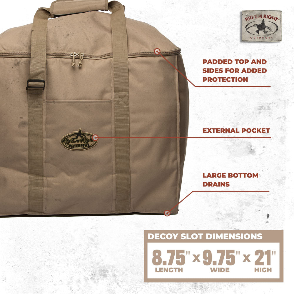 Rig Em Right Waterfowl Deluxe bag, high-zip top, quick access in cold mornings.
