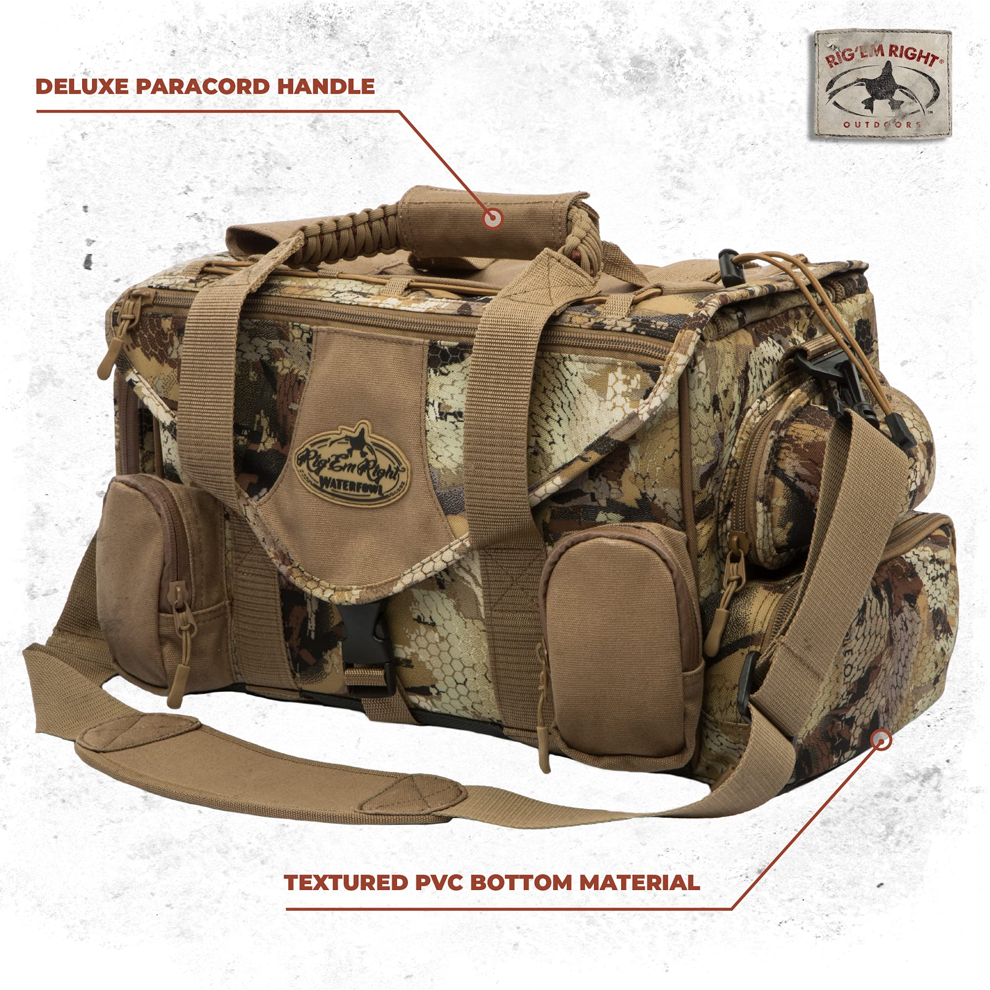 Rig Em Right XLT weather-resistant zippers protect gear in damp marsh conditions