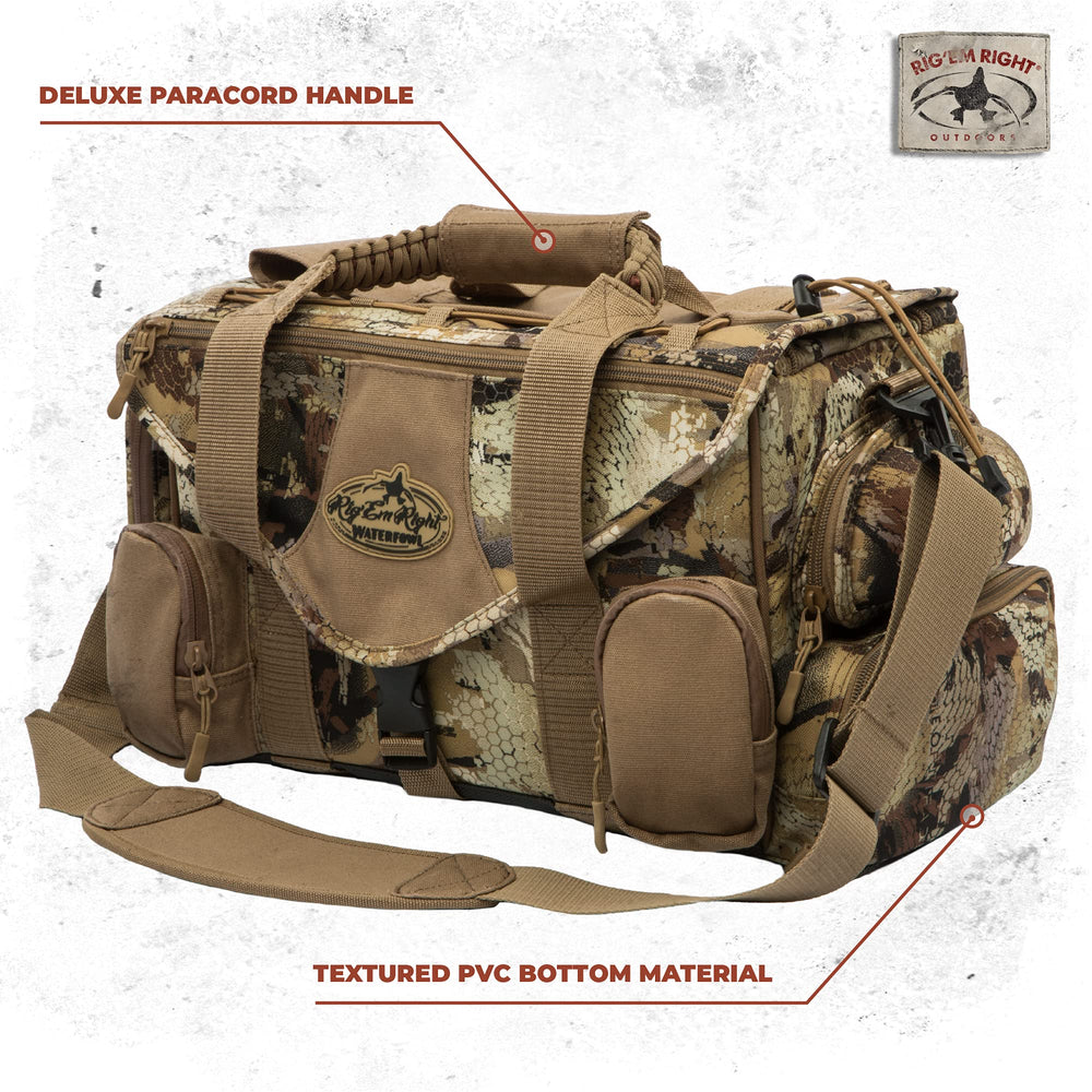 Rig Em Right XLT weather-resistant zippers protect gear in damp marsh conditions