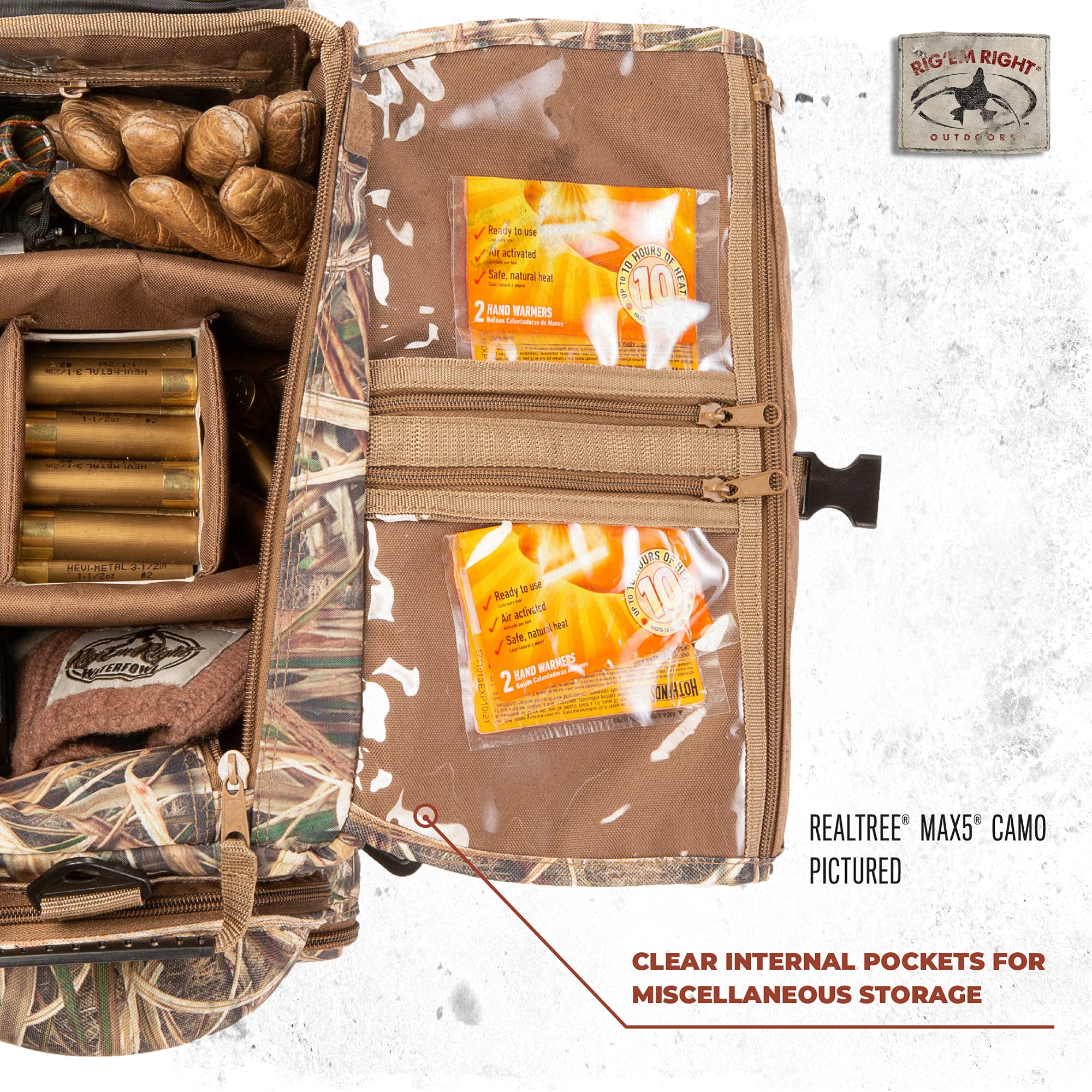 Rig Em Right bag ammo-compartment image demonstrates secure ammo organization within reach