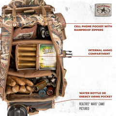 Rig Em Right bag drink-holder view emphasizes convenient hydration on long days afield