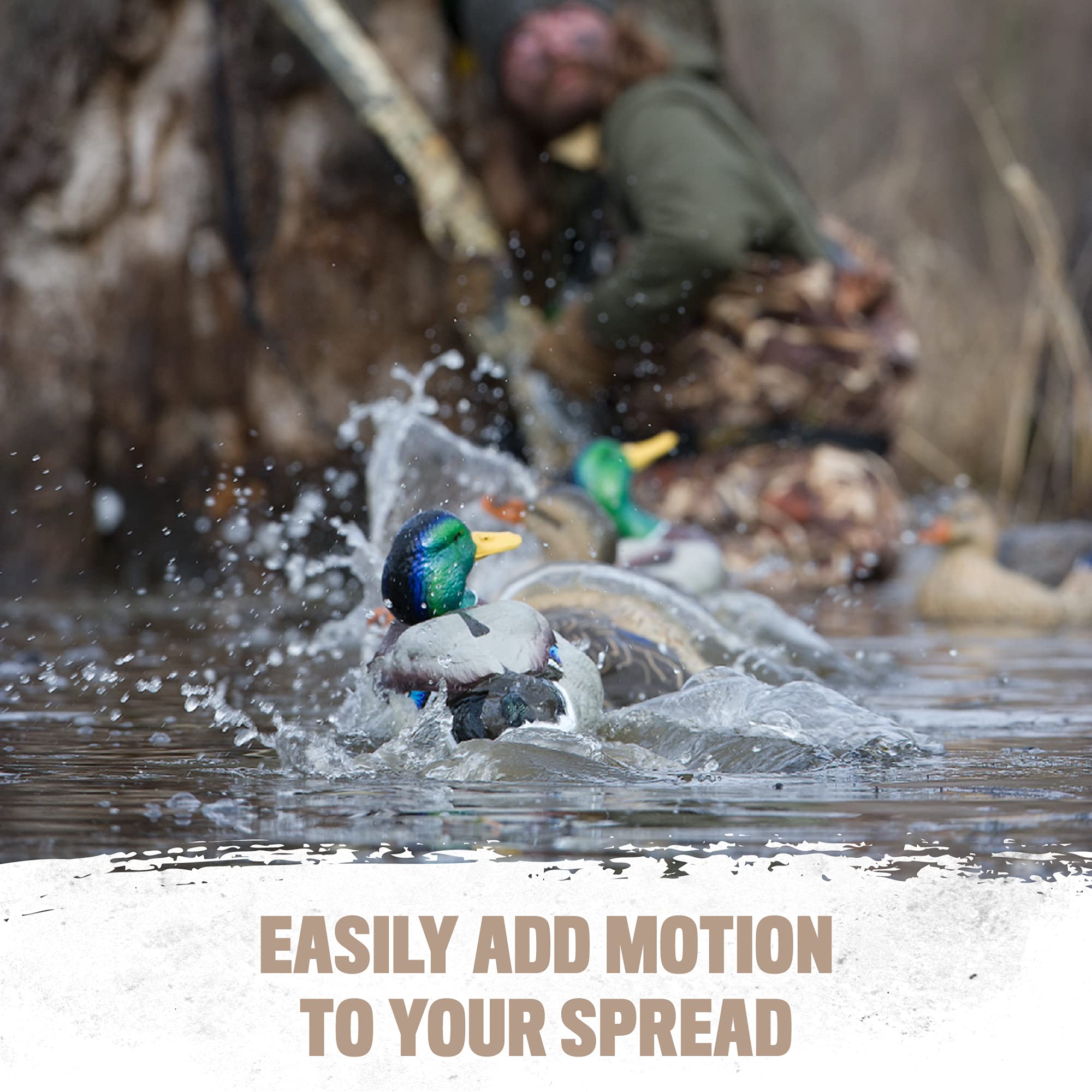 Rig Em Right waterfowl step-up jerk rig deluxe handle winder highlights easy on the water.