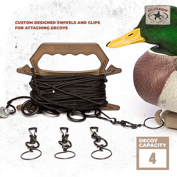 Rig Em Right waterfowl step-up jerk rig floating stuff sack keeps gear accessible and afloat.