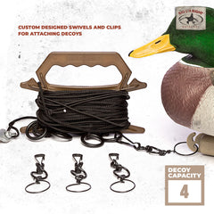 Rig Em Right waterfowl step-up jerk rig floating stuff sack keeps gear accessible and afloat.