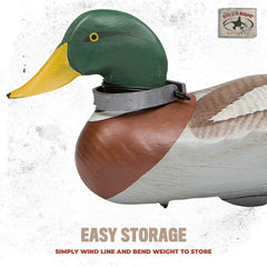 Rig Em Right twelve 8-oz weights ready for field use to stabilize decoys.