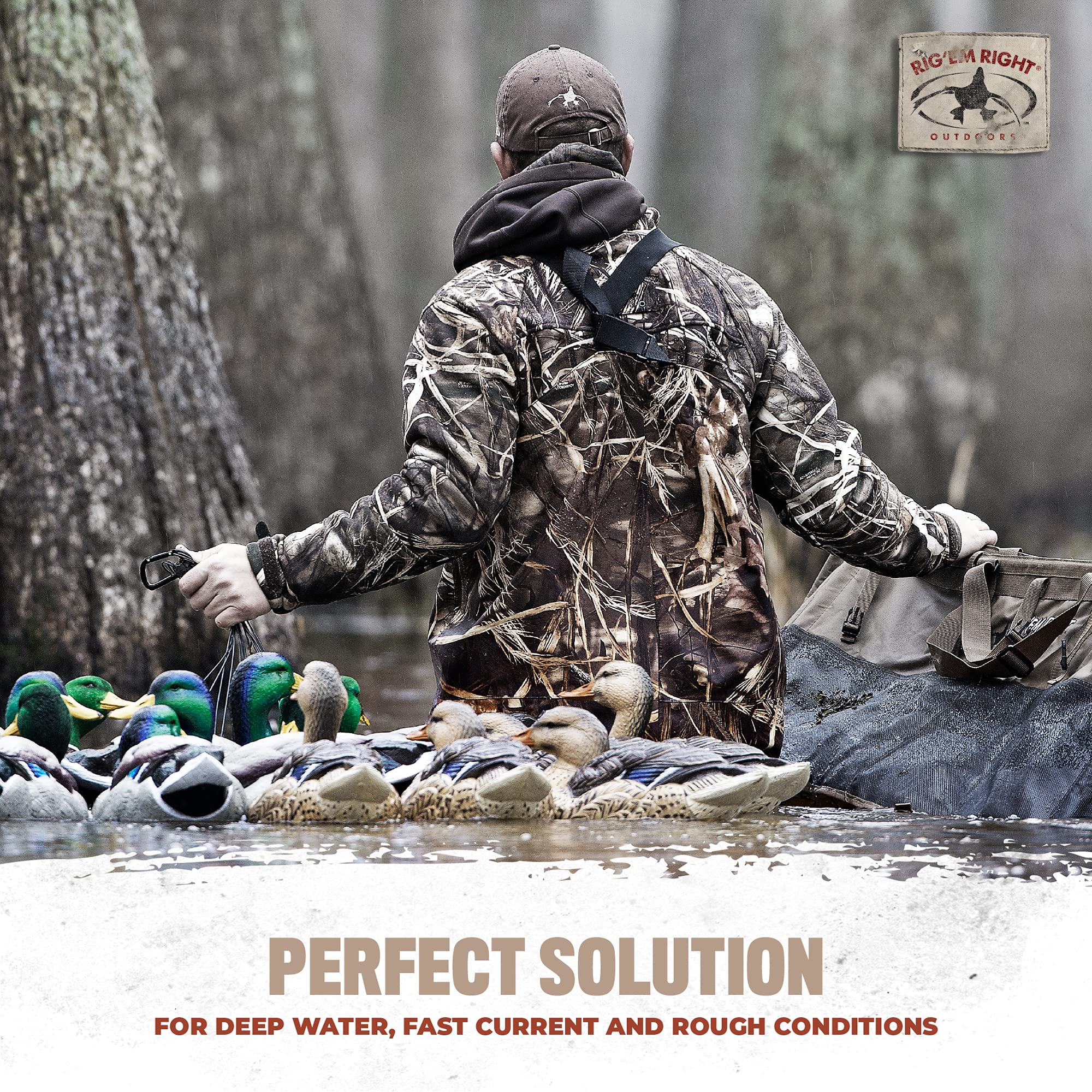 Rig Em Right 4-oz mushroom weight helps maintain spacing in windy conditions.